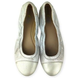 Easy Spirit Shoes e360 Gessica Metallic Slip On Comfort Flats Gold Silver Chic 7